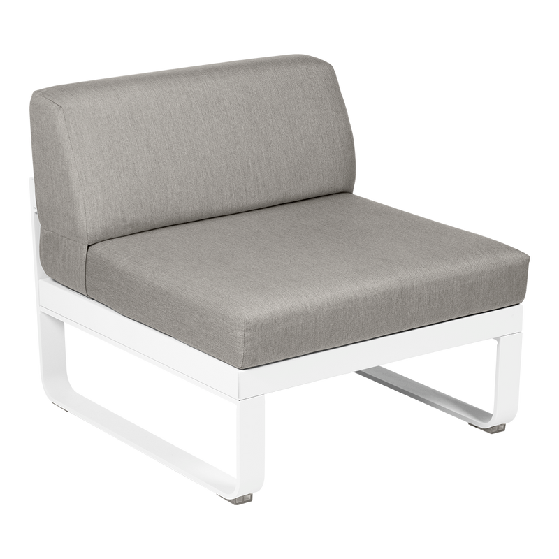 Load image into Gallery viewer, Fermob Bellevie 1-Seater Central Module – Cotton White frame with Grey Taupe fabric cushions
