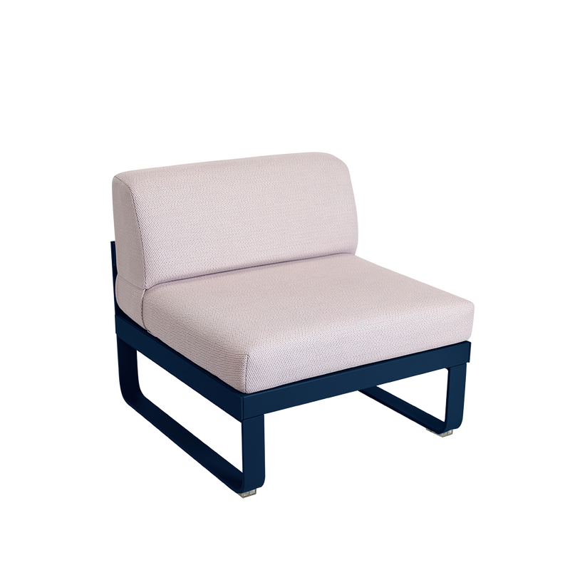 Load image into Gallery viewer, Fermob Bellevie 1-Seater Central Module – Deep Blue frame with Pearl fabric cushions
