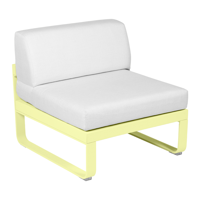 Load image into Gallery viewer, Fermob Bellevie 1-Seater Central Module – Frosted Lemon frame with Off-White fabric cushions
