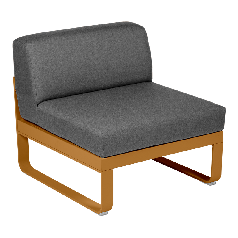 Load image into Gallery viewer, Fermob Bellevie 1-Seater Central Module – Gingerbread frame with Graphite Grey fabric cushions
