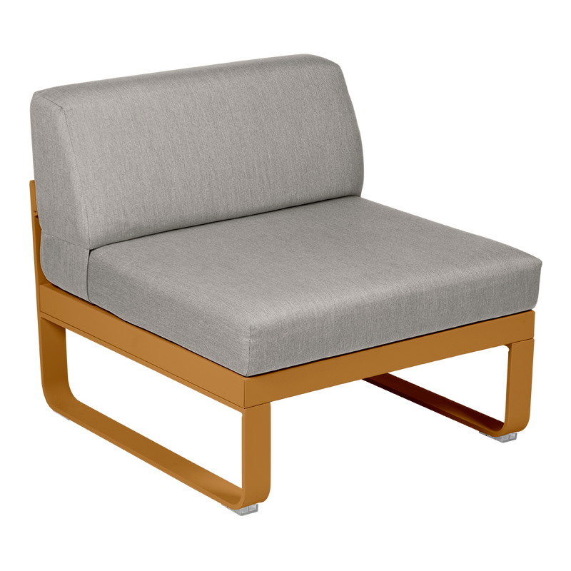 Load image into Gallery viewer, Fermob Bellevie 1-Seater Central Module – Gingerbread frame with Grey Taupe fabric cushions
