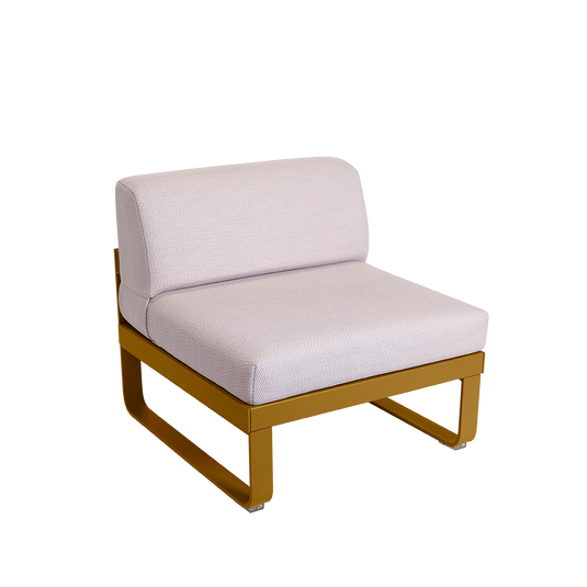 Fermob Bellevie 1-Seater Central Module – Gingerbread frame with Pearl fabric cushions