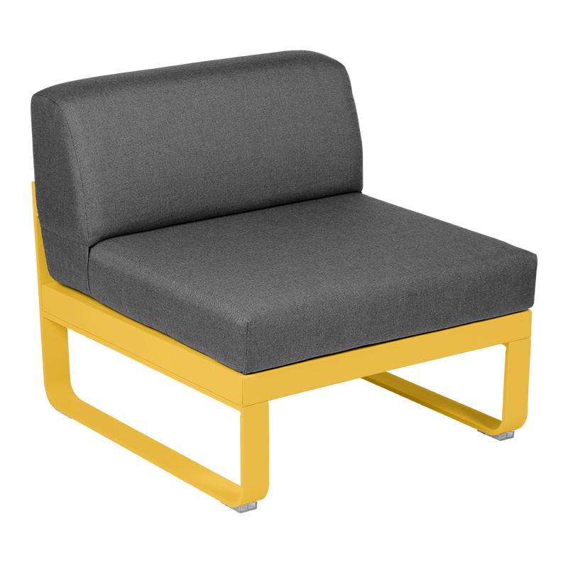 Load image into Gallery viewer, Fermob Bellevie 1-Seater Central Module – Honey frame with Graphite Grey fabric cushions
