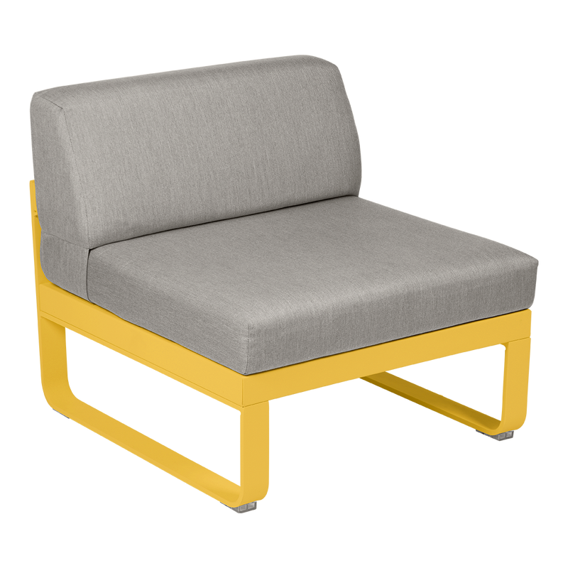 Load image into Gallery viewer, Fermob Bellevie 1-Seater Central Module – Honey frame with Grey Taupe fabric cushions
