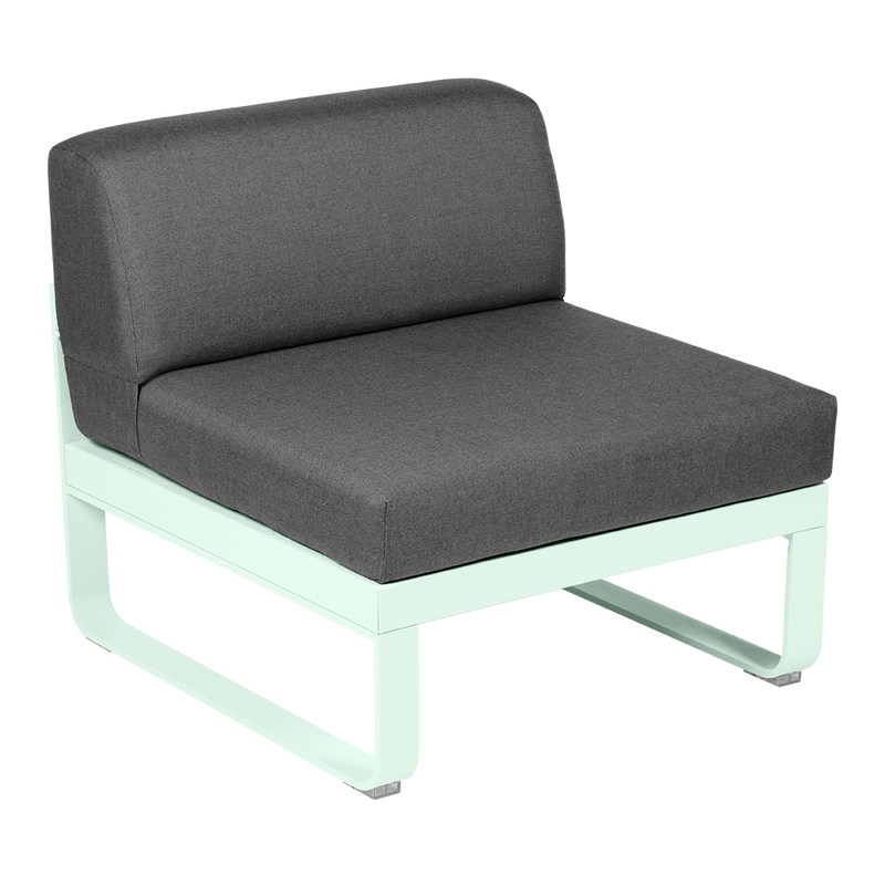 Load image into Gallery viewer, Fermob Bellevie 1-Seater Central Module – Ice Mint frame with Graphite Grey fabric cushions
