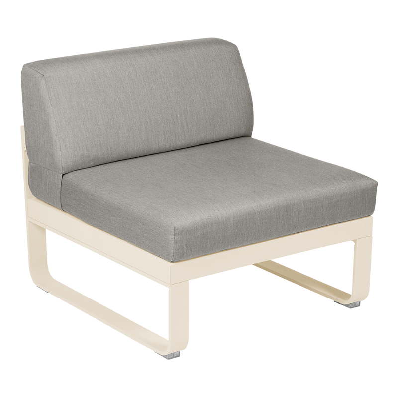 Load image into Gallery viewer, Fermob Bellevie 1-Seater Central Module – Latte Beige frame with Grey Taupe fabric cushions
