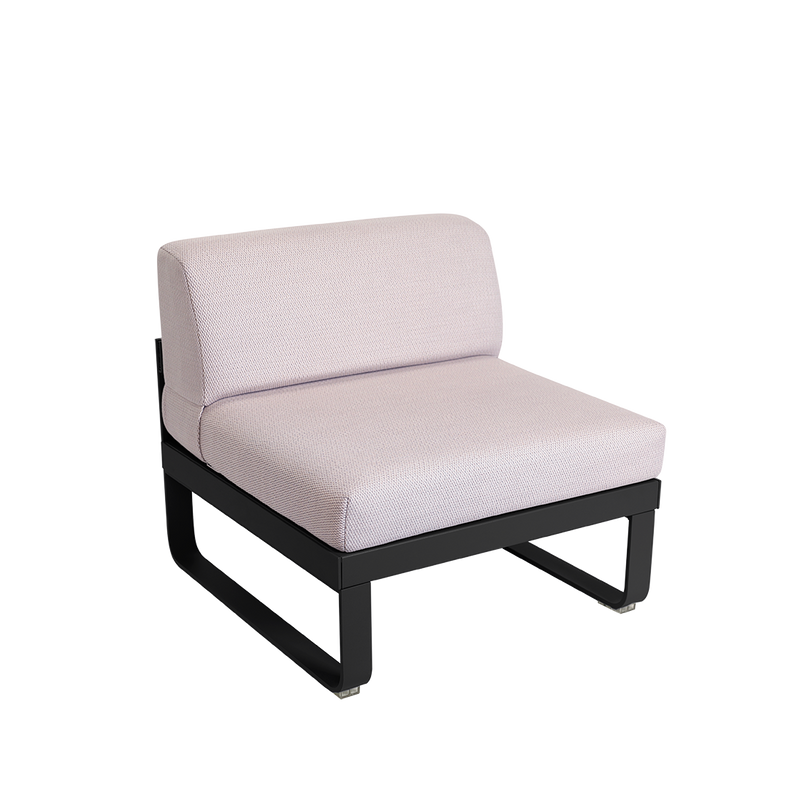 Load image into Gallery viewer, Fermob Bellevie 1-Seater Central Module – Liquorice frame with Pearl fabric cushions
