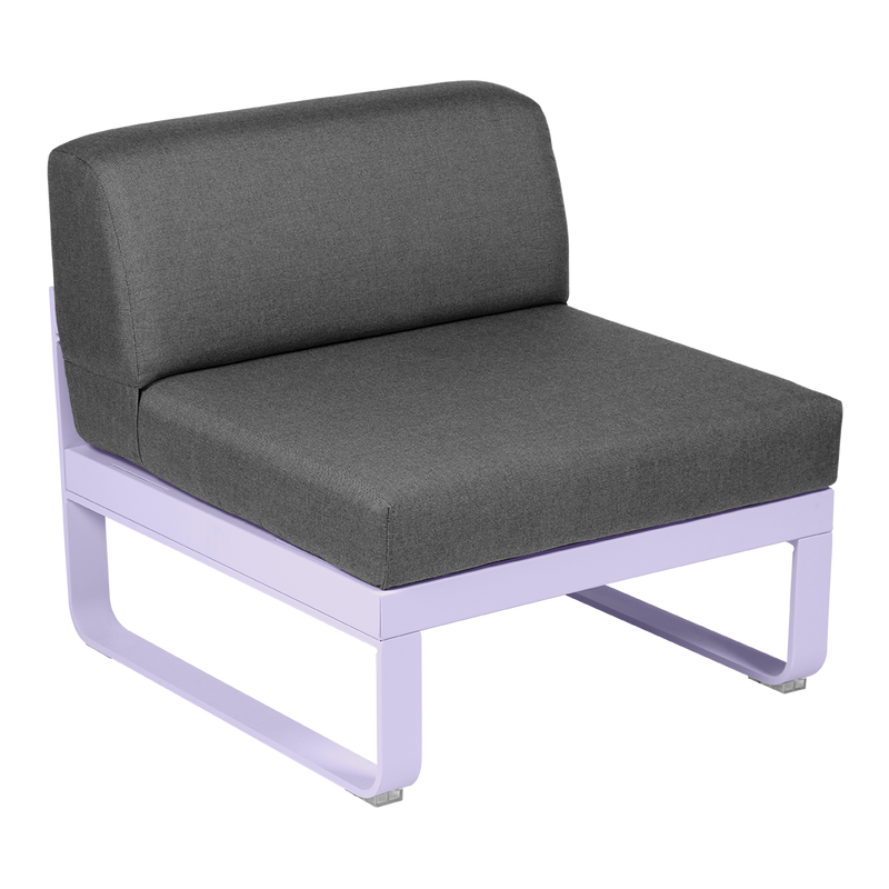 Load image into Gallery viewer, Fermob Bellevie 1-Seater Central Module – Marshmallow frame with Graphite Grey fabric cushions
