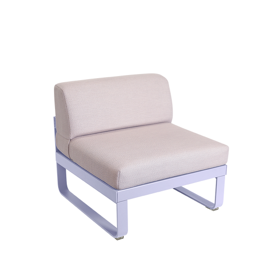 Fermob Bellevie 1-Seater Central Module – Marshmallow frame with Pearl fabric cushions