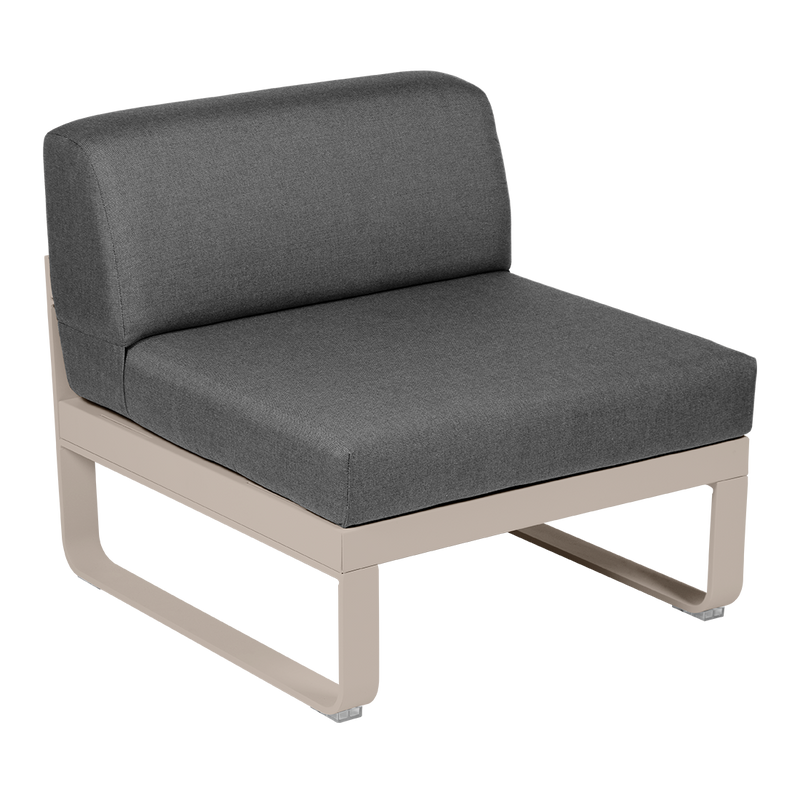 Load image into Gallery viewer, Fermob Bellevie 1-Seater Central Module – Nutmeg frame with Graphite Grey fabric cushions
