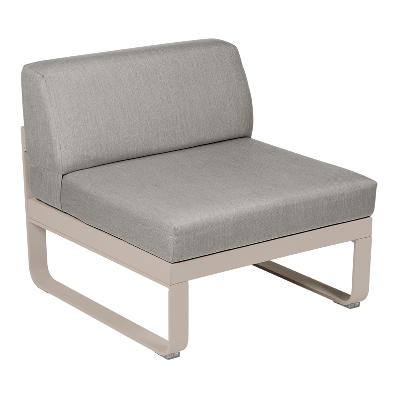 Load image into Gallery viewer, Fermob Bellevie 1-Seater Central Module – Nutmeg frame with Grey Taupe fabric cushions
