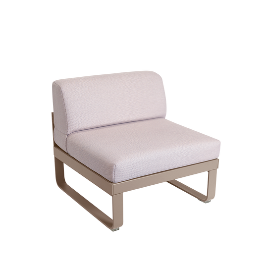 Fermob Bellevie 1-Seater Central Module – Nutmeg frame with Pearl fabric cushions