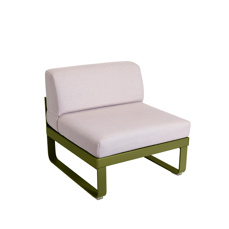 Load image into Gallery viewer, Fermob Bellevie 1-Seater Central Module – Pesto Green frame with Pearl fabric cushions
