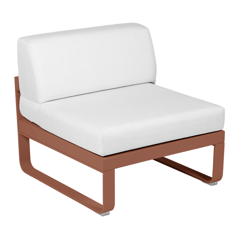 Load image into Gallery viewer, Fermob Bellevie 1-Seater Central Module – Red Ochre frame with Off-White fabric cushions
