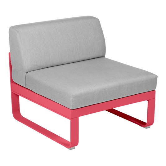 Fermob Bellevie 1-Seater Central Module – Rosalie frame with Flannel Grey fabric cushions