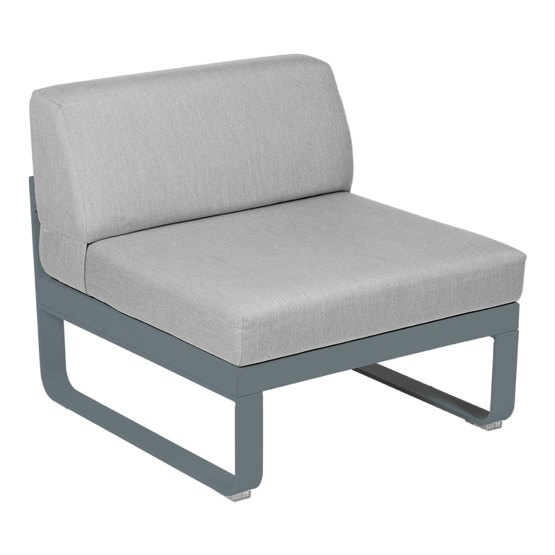 Load image into Gallery viewer, Fermob Bellevie 1-Seater Central Module – Storm Grey frame with Flannel Grey fabric cushions
