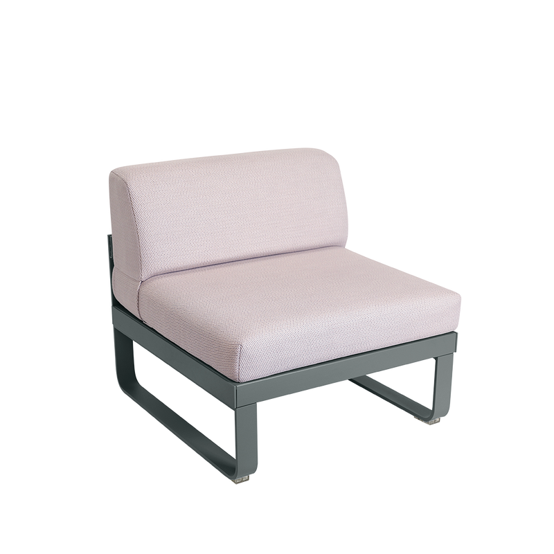 Load image into Gallery viewer, Fermob Bellevie 1-Seater Central Module – Storm Grey frame with Pearl fabric cushions
