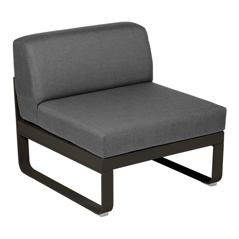Load image into Gallery viewer, Fermob Bellevie 1-Seater Central Module – Tonka frame with Graphite Grey fabric cushions

