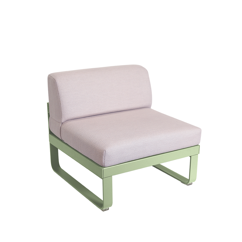 Load image into Gallery viewer, Fermob Bellevie 1-Seater Central Module – Willow Green frame with Pearl fabric cushions
