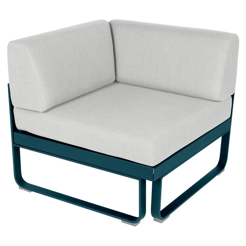 Load image into Gallery viewer, Fermob Bellevie 1-Seater Corner Module – Acapulco Blue frame with Off-White fabric cushions
