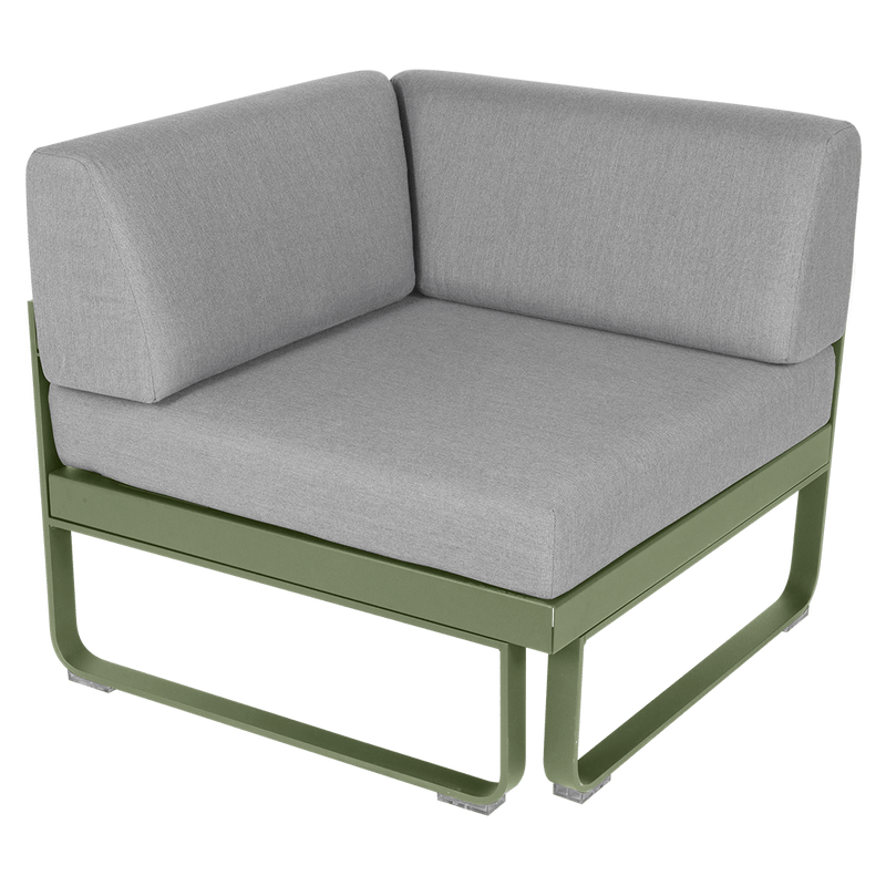 Load image into Gallery viewer, Fermob Bellevie 1-Seater Corner Module – Cactus frame with Flannel Grey fabric cushions

