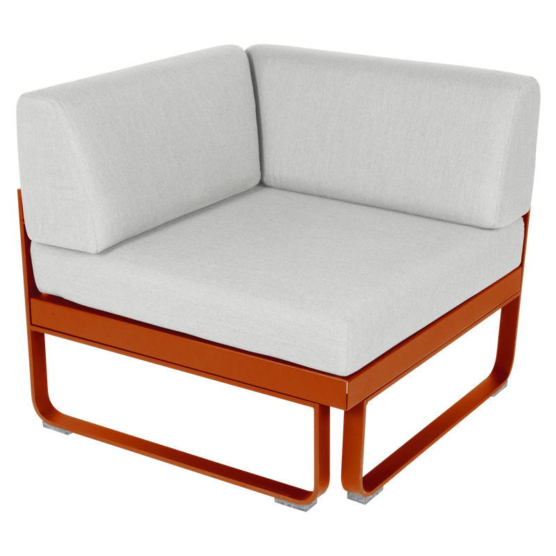 Load image into Gallery viewer, Fermob Bellevie 1-Seater Corner Module – Candied Orange frame with Off-White fabric cushions
