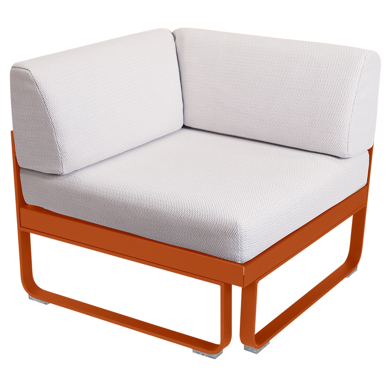 Load image into Gallery viewer, Fermob Bellevie 1-Seater Corner Module – Candied Orange frame with Pearl fabric cushions

