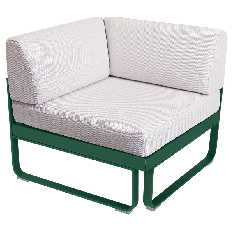 Load image into Gallery viewer, Fermob Bellevie 1-Seater Corner Module – Cedar Green frame with Pearl fabric cushions
