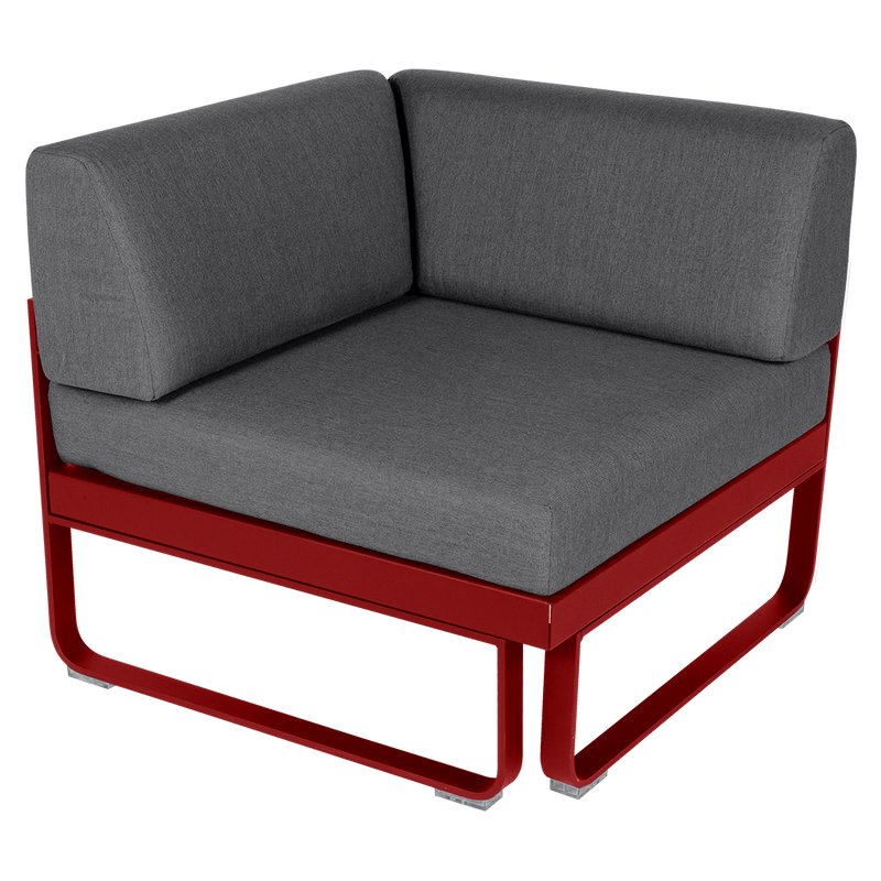 Load image into Gallery viewer, Fermob Bellevie 1-Seater Corner Module – Chilli frame with Graphite Grey fabric cushions
