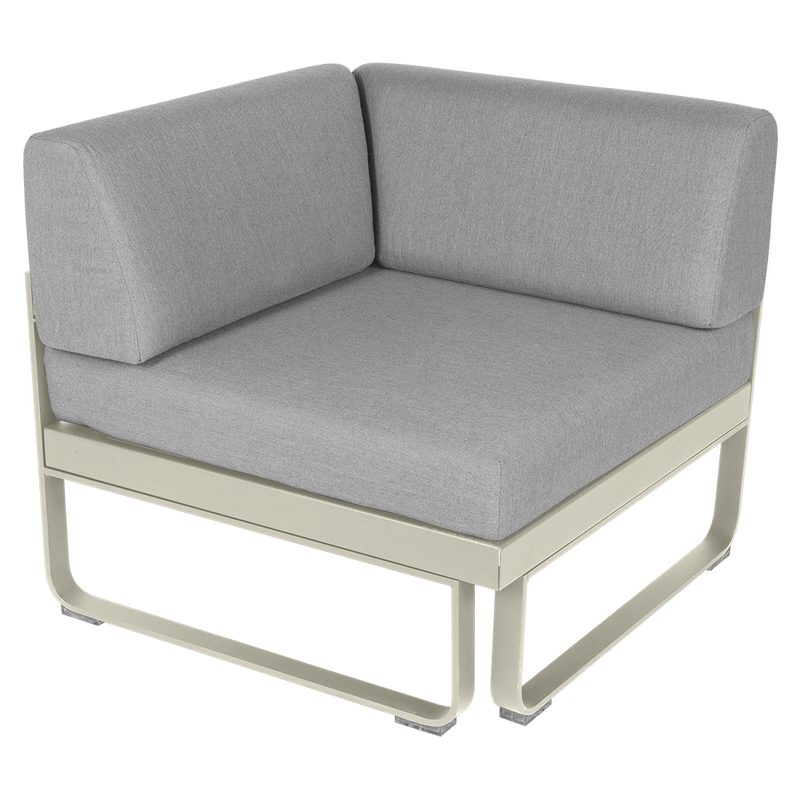 Load image into Gallery viewer, Fermob Bellevie 1-Seater Corner Module – Clay Grey frame with Flannel Grey fabric cushions
