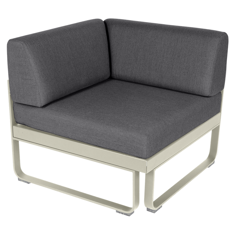 Load image into Gallery viewer, Fermob Bellevie 1-Seater Corner Module – Clay Grey frame with Graphite Grey fabric cushions
