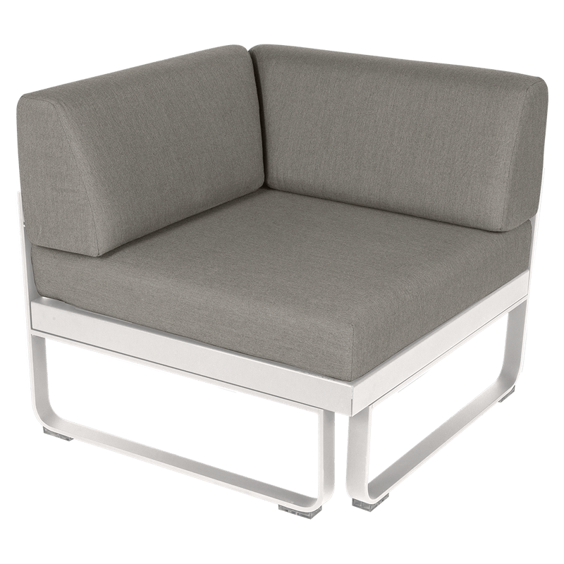 Load image into Gallery viewer, Fermob Bellevie 1-Seater Corner Module – Cotton White frame with Grey Taupe fabric cushions
