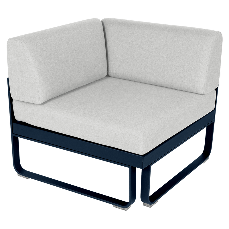 Load image into Gallery viewer, Fermob Bellevie 1-Seater Corner Module – Deep Blue frame with Off-White fabric cushions
