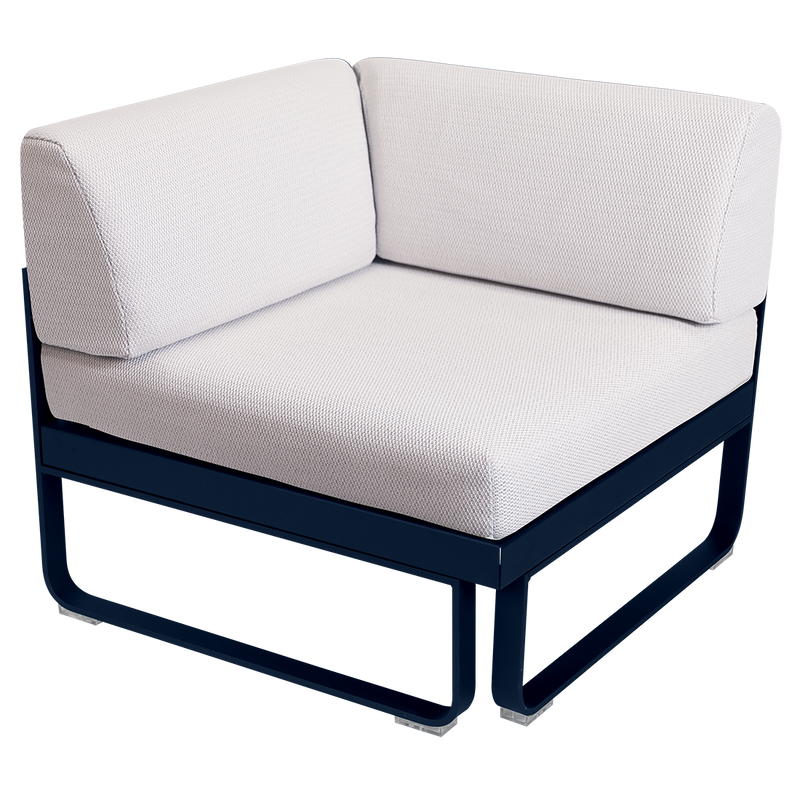 Load image into Gallery viewer, Fermob Bellevie 1-Seater Corner Module – Deep Blue frame with Pearl fabric cushions
