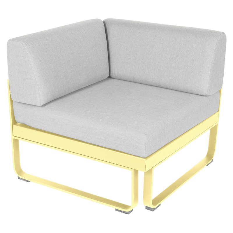 Load image into Gallery viewer, Fermob Bellevie 1-Seater Corner Module – Frosted Lemon frame with Off-White fabric cushions
