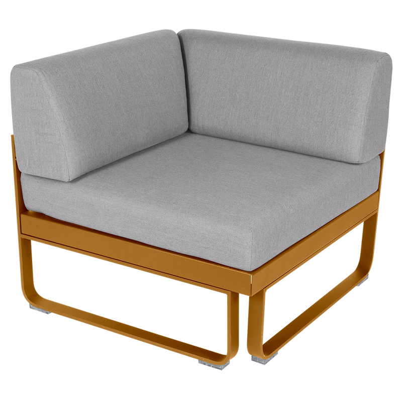 Load image into Gallery viewer, Fermob Bellevie 1-Seater Corner Module – Gingerbread frame with Flannel Grey fabric cushions
