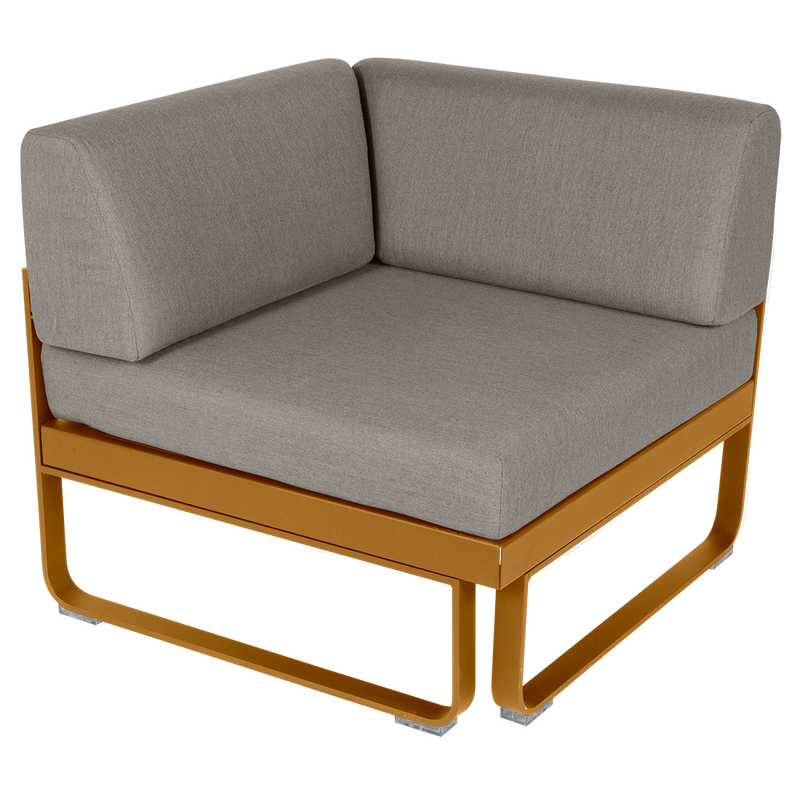 Load image into Gallery viewer, Fermob Bellevie 1-Seater Corner Module – Gingerbread frame with Grey Taupe fabric cushions
