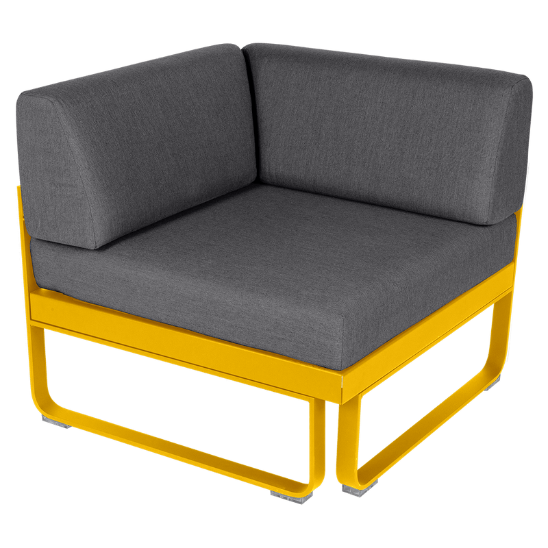Load image into Gallery viewer, Fermob Bellevie 1-Seater Corner Module – Honey frame with Graphite Grey fabric cushions

