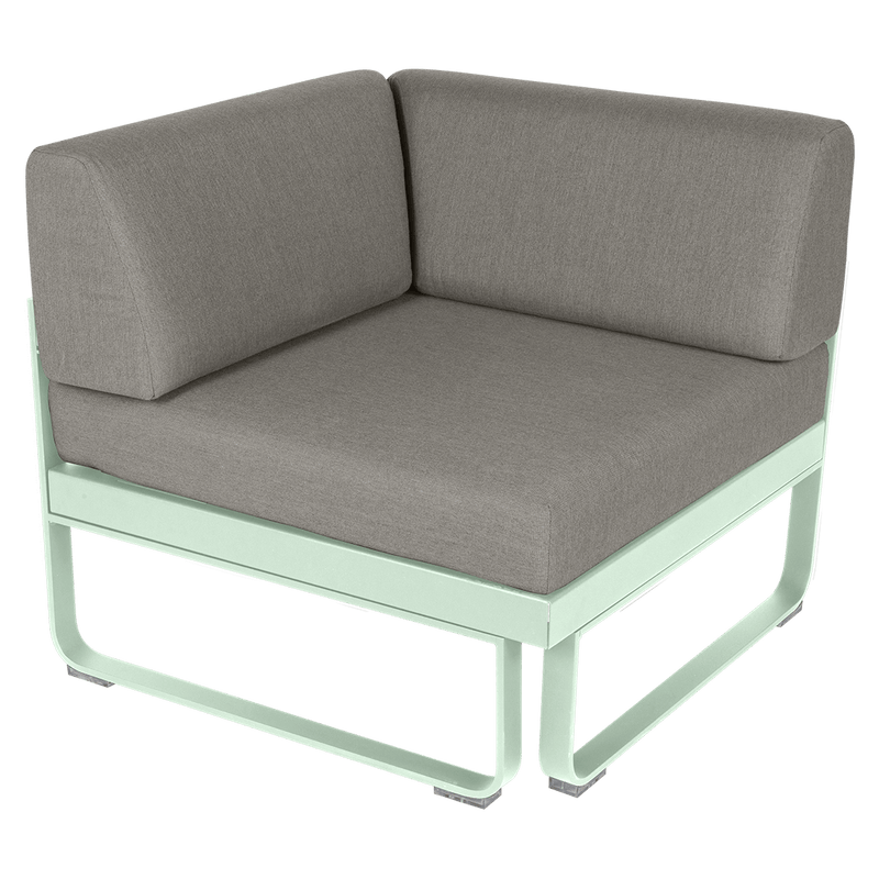 Load image into Gallery viewer, Fermob Bellevie 1-Seater Corner Module – Ice Mint frame with Grey Taupe fabric cushions
