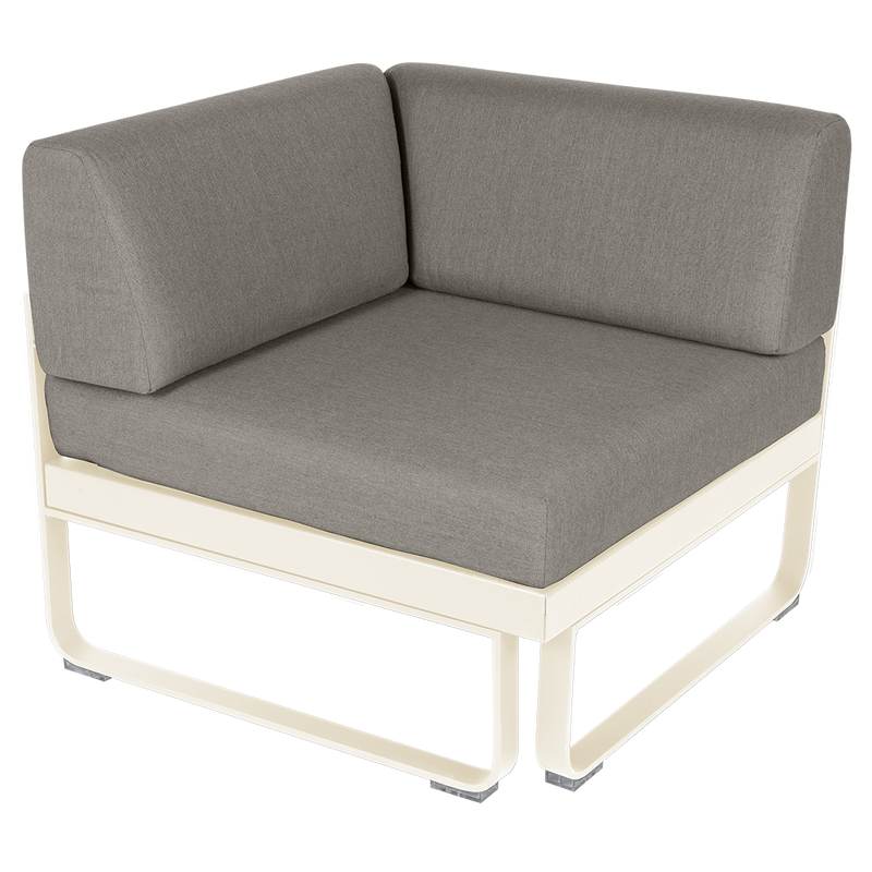 Load image into Gallery viewer, Fermob Bellevie 1-Seater Corner Module – Latte Beige frame with Grey Taupe fabric cushions

