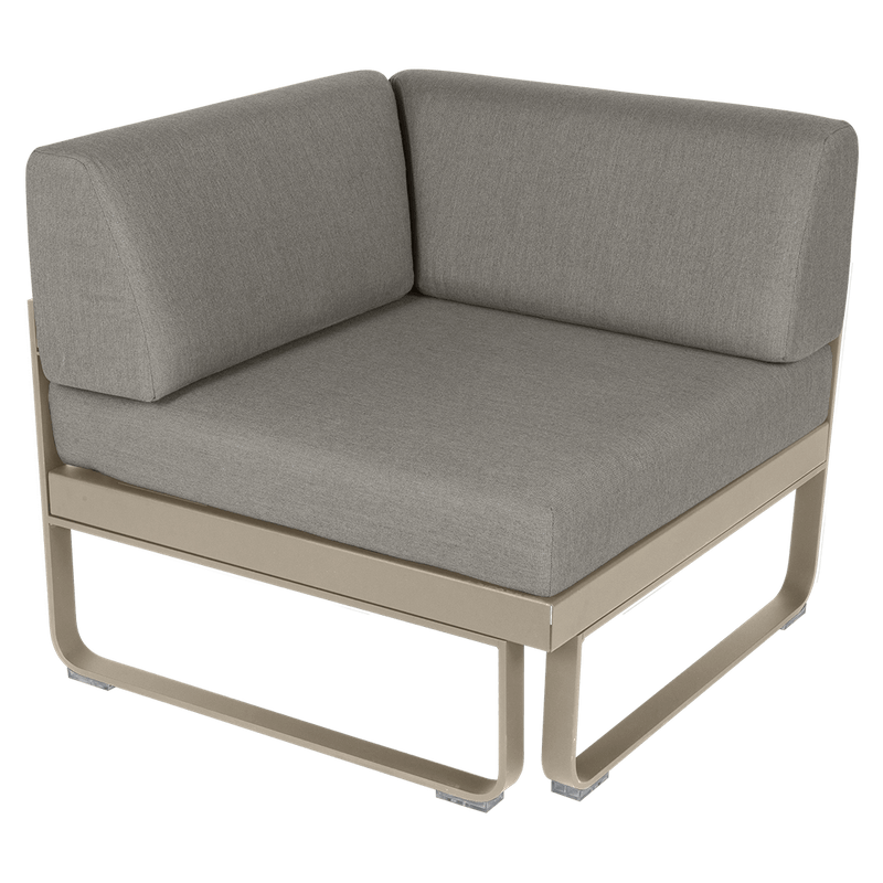 Load image into Gallery viewer, Fermob Bellevie 1-Seater Corner Module – Nutmeg frame with Grey Taupe fabric cushions
