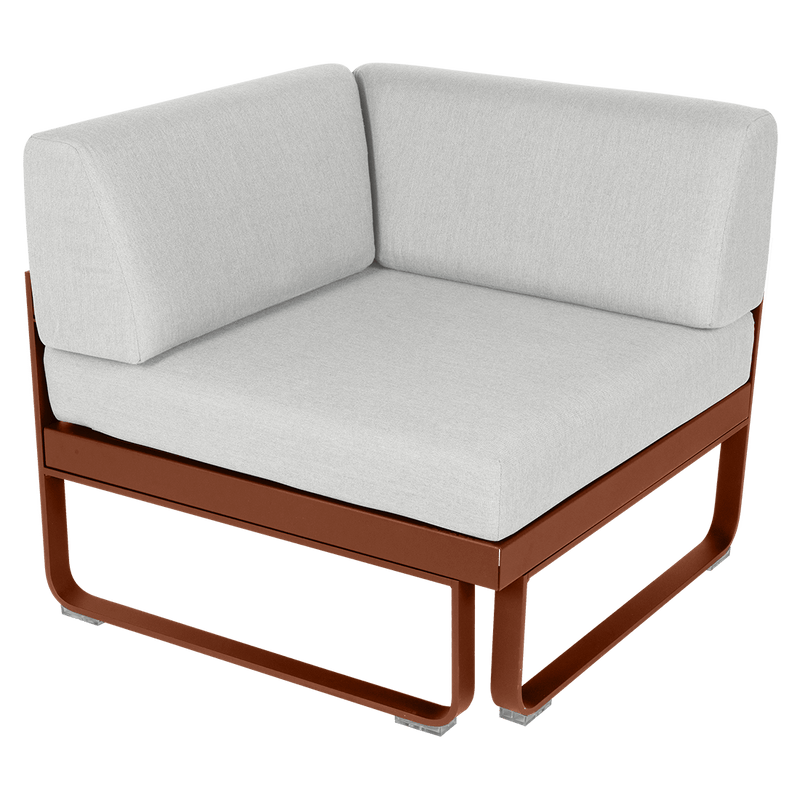 Load image into Gallery viewer, Fermob Bellevie 1-Seater Corner Module – Red Ochre frame with Off-White fabric cushions
