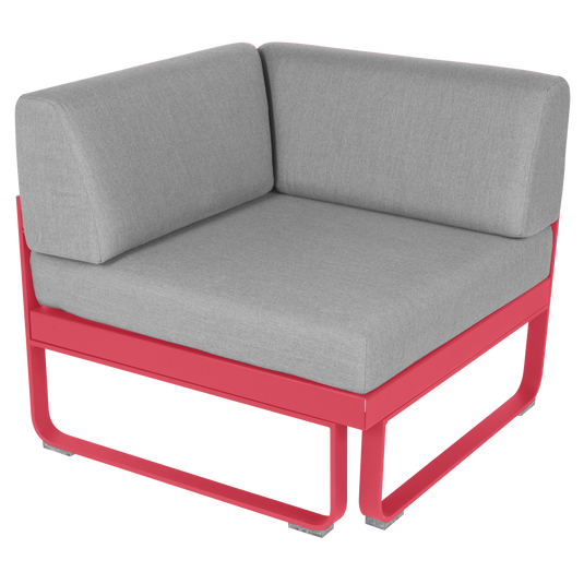Fermob Bellevie 1-Seater Corner Module – Rosalie frame with Flannel Grey fabric cushions