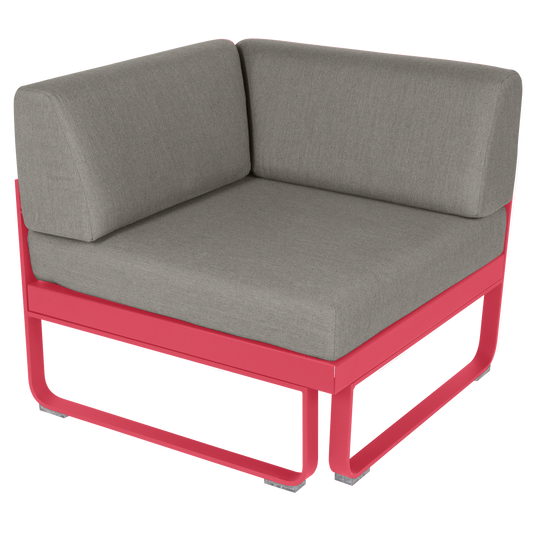 Fermob Bellevie 1-Seater Corner Module – Rosalie frame with Grey Taupe fabric cushions