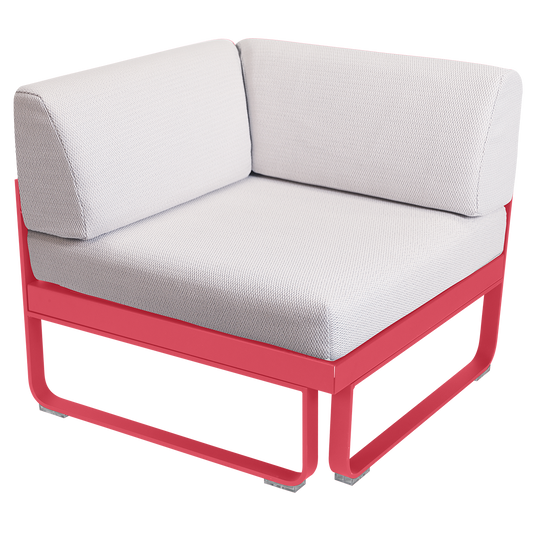 Fermob Bellevie 1-Seater Corner Module – Rosalie frame with Pearl fabric cushions