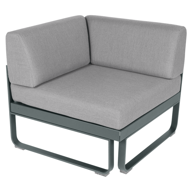 Load image into Gallery viewer, Fermob Bellevie 1-Seater Corner Module – Storm Grey frame with Flannel Grey fabric cushions
