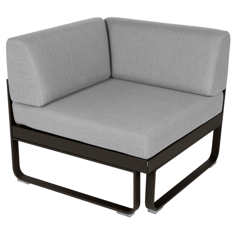 Load image into Gallery viewer, Fermob Bellevie 1-Seater Corner Module – Tonka frame with Flannel Grey fabric cushions
