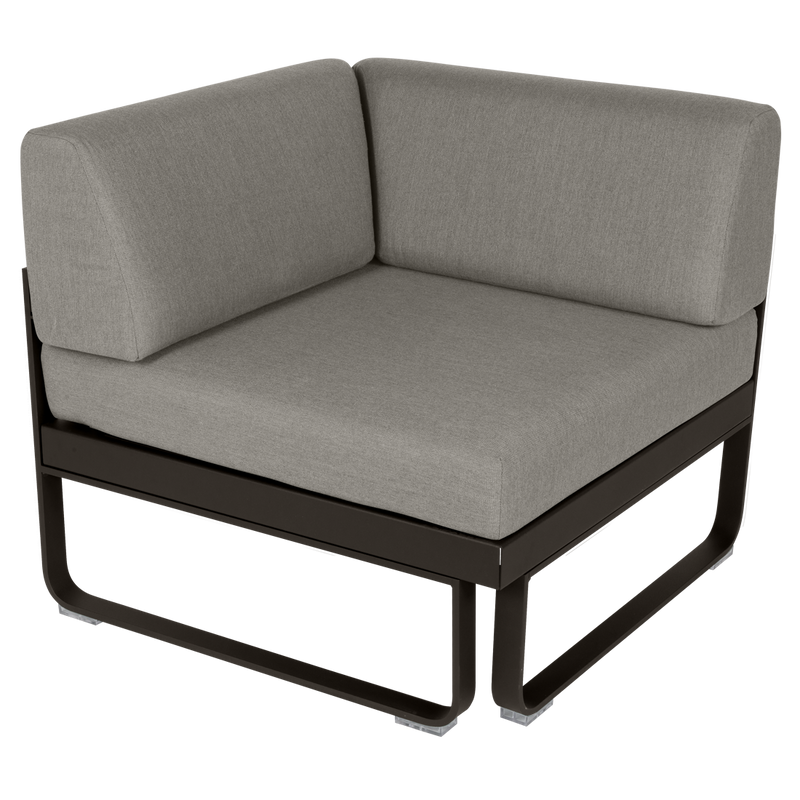 Load image into Gallery viewer, Fermob Bellevie 1-Seater Corner Module – Tonka frame with Grey Taupe fabric cushions
