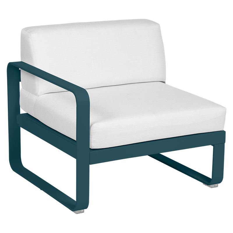 Load image into Gallery viewer, Fermob Bellevie 1-Seater Left Module – Acapulco Blue frame with Off-White fabric cushions
