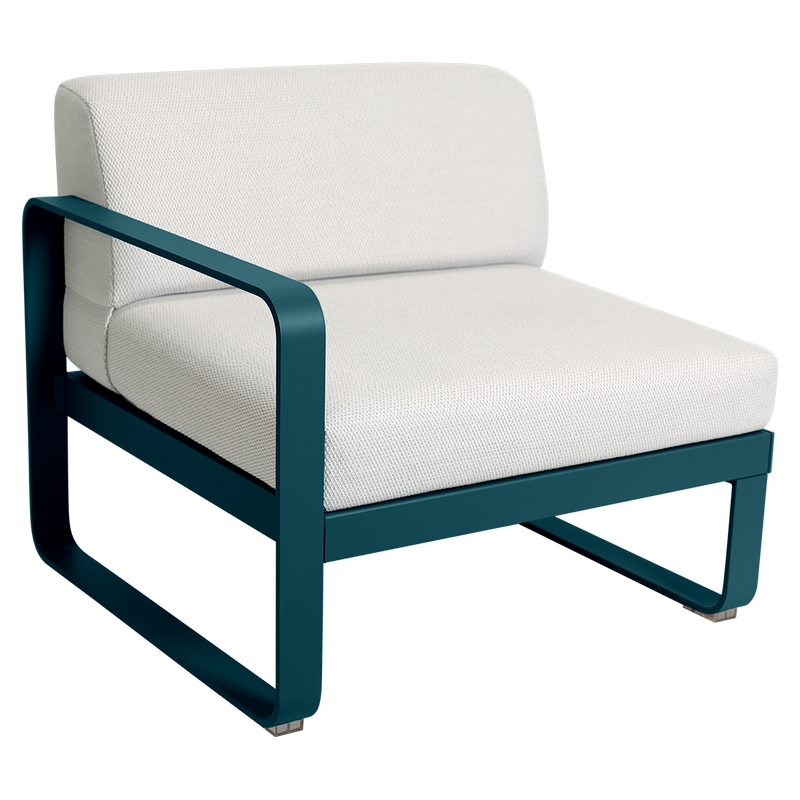 Load image into Gallery viewer, Fermob Bellevie 1-Seater Left Module – Acapulco Blue frame with Pearl fabric cushions
